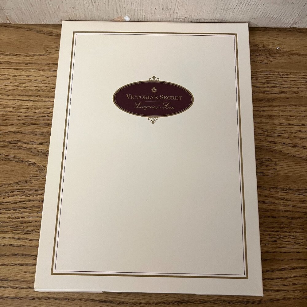 Vtg VICTORIA'S SECRET LINGERIE Nude/Tall Lycra Sheer Lace Top Thigh HIGHS